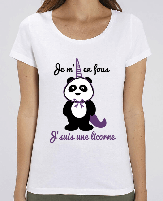 T-shirt Femme Je m'en fous j'suis une licorne, panda par Benichan