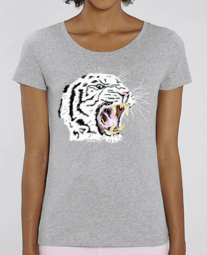 T-shirt Femme Tigre blanc rugissant par Cameleon