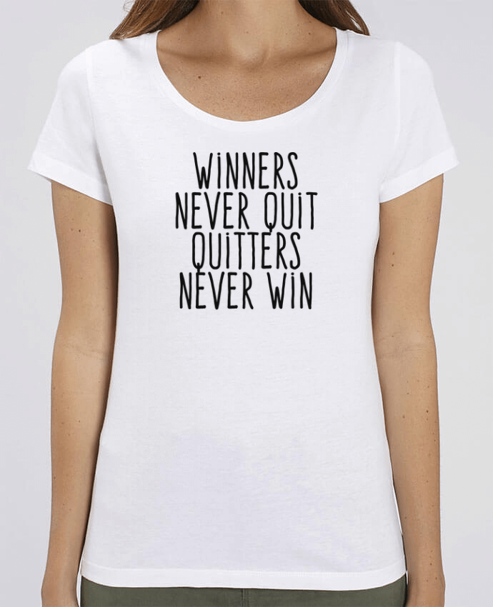 Camiseta Essential pora ella Stella Jazzer Winners never quit Quitters never win por justsayin