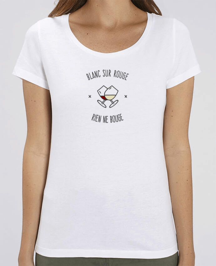 Camiseta Essential pora ella Stella Jazzer Blanc sur Rouge - Rien ne Bouge por AkenGraphics