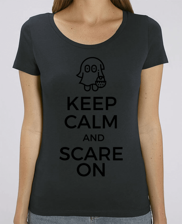 Essential women\'s t-shirt Stella Jazzer Keep Calm and Scare on little Ghost by tunetoo