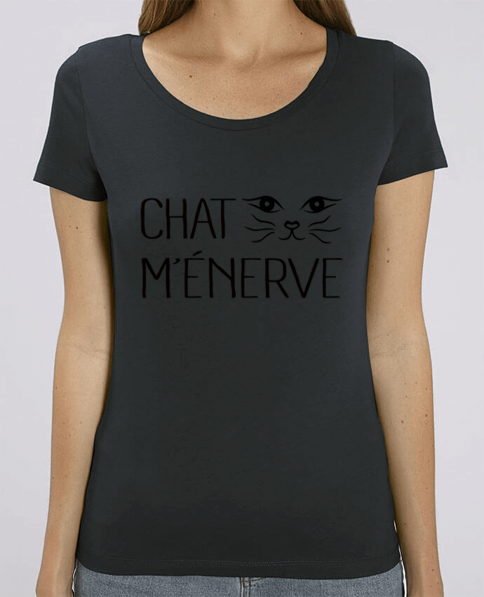 Essential women\'s t-shirt Stella Jazzer Chat m'énerve by Freeyourshirt.com