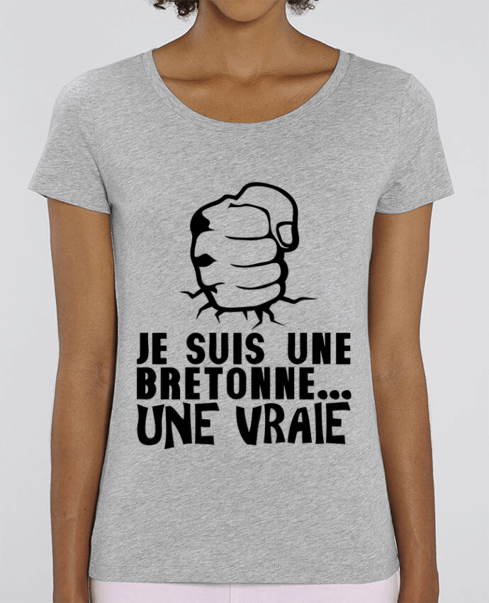 T-shirt Femme bretonne vrai citation humour breton poing fermer par Achille