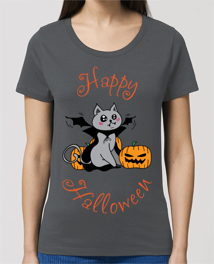 T-shirt Femme Cut Cat Halloween - Chat vampire par 