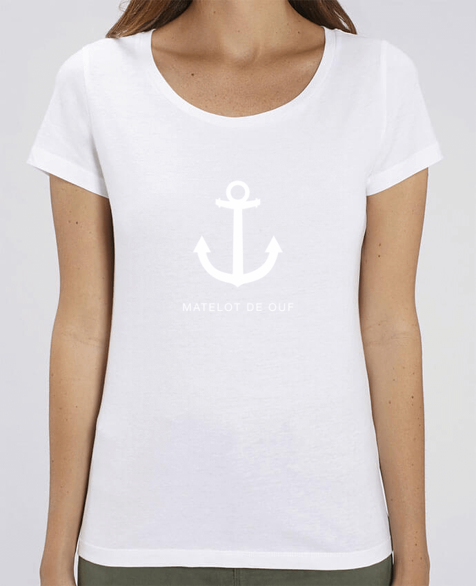 Camiseta Essential pora ella Stella Jazzer une ancre marine blanche : MATELOT DE OUF ! por LF Design