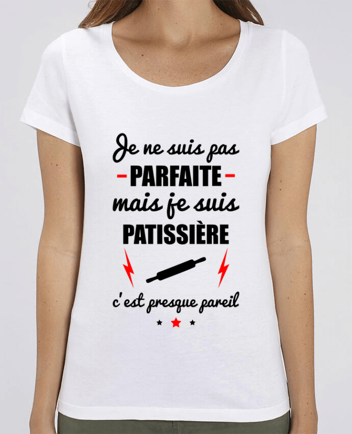 Essential women\'s t-shirt Stella Jazzer Je ne suis pas byfaite mais je suis patissière c'est presque byeil by Benichan