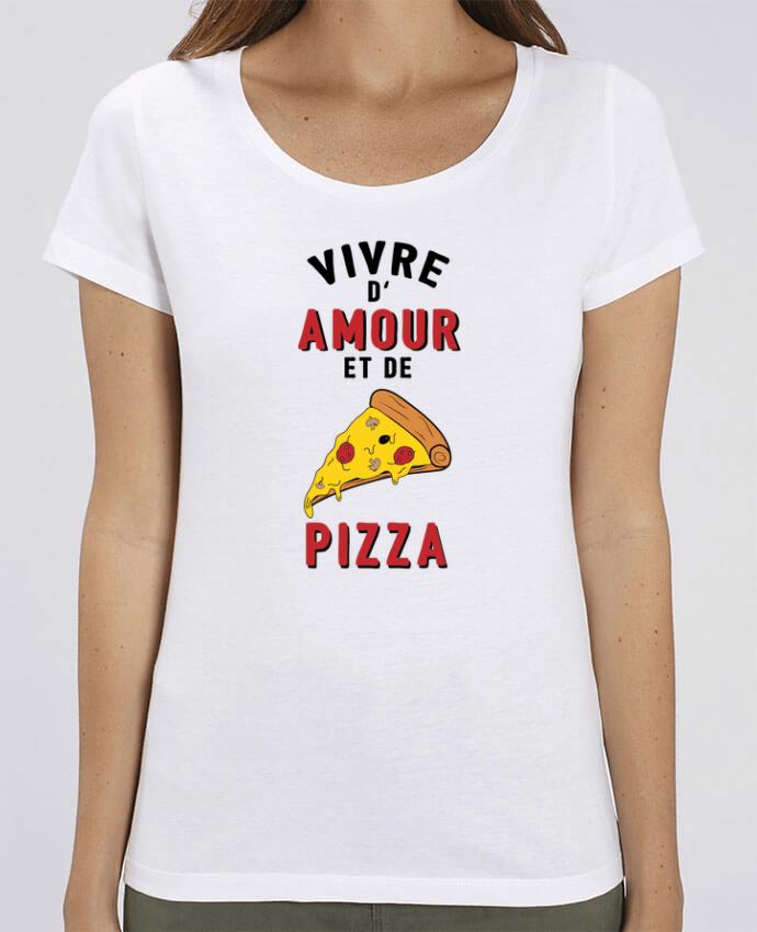 T-shirt Femme Vivre d'amour et de pizza par tunetoo