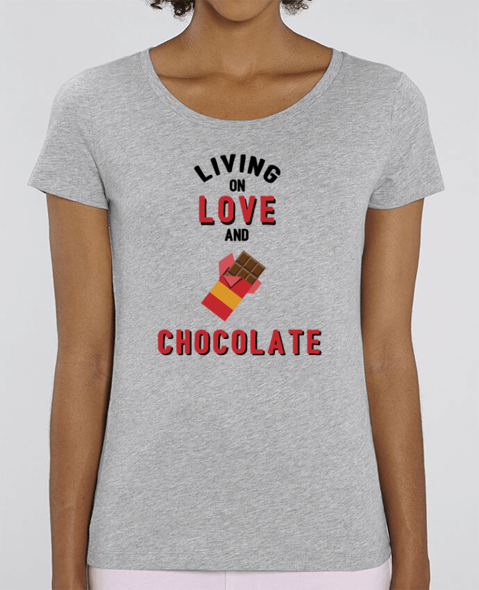 T-shirt Femme Living on love and chocolate par tunetoo