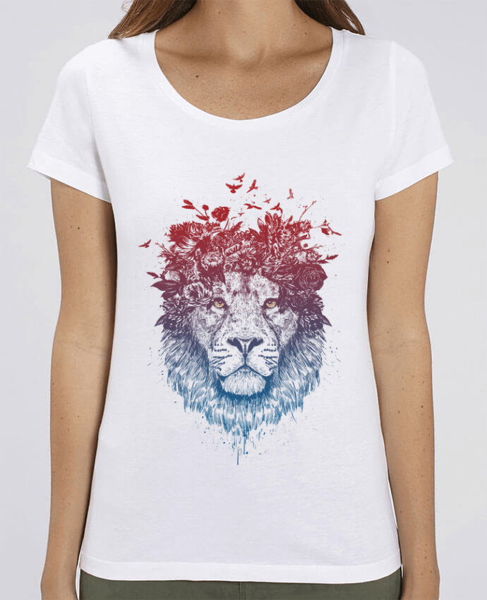 Essential women\'s t-shirt Stella Jazzer Floral lion III by Balàzs Solti