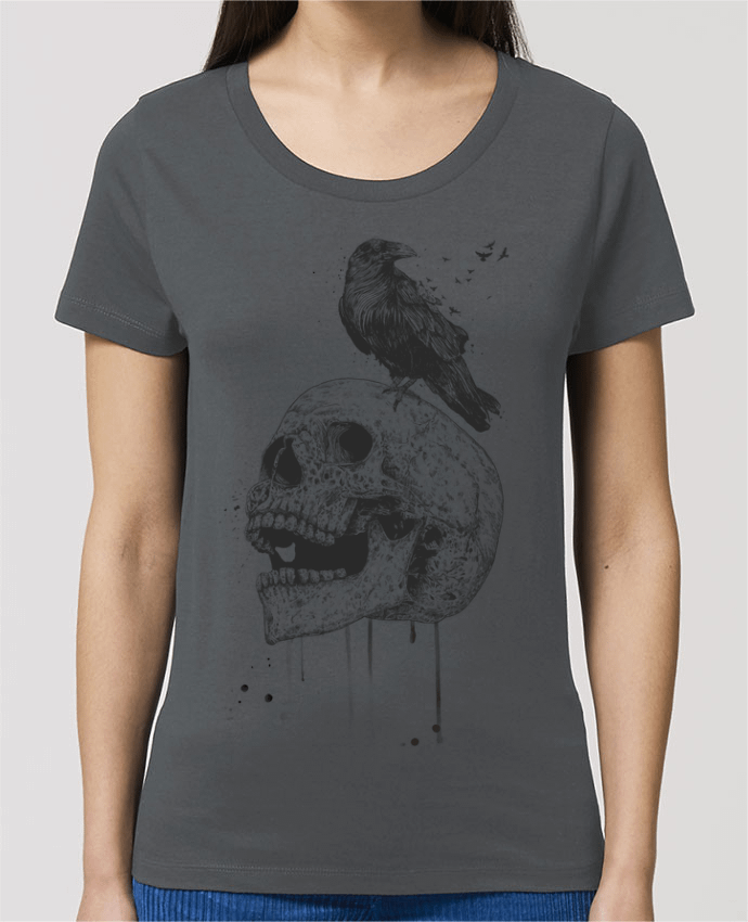 Camiseta Essential pora ella Stella Jazzer New skull (bw) por Balàzs Solti