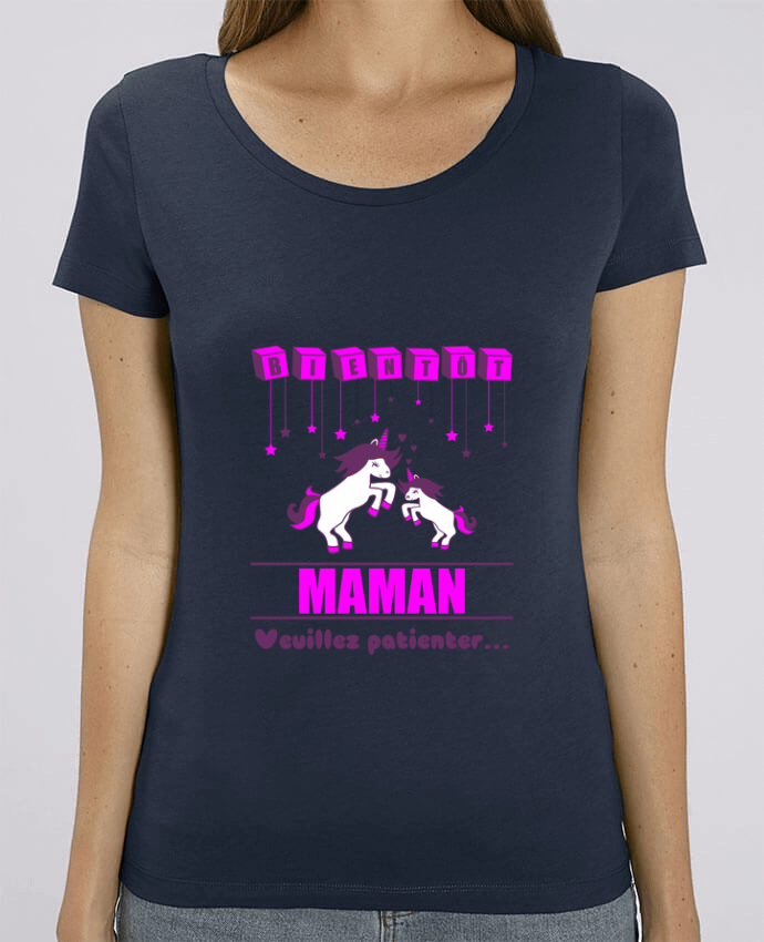 T-shirt Femme Bientôt Maman, licorne par Benichan
