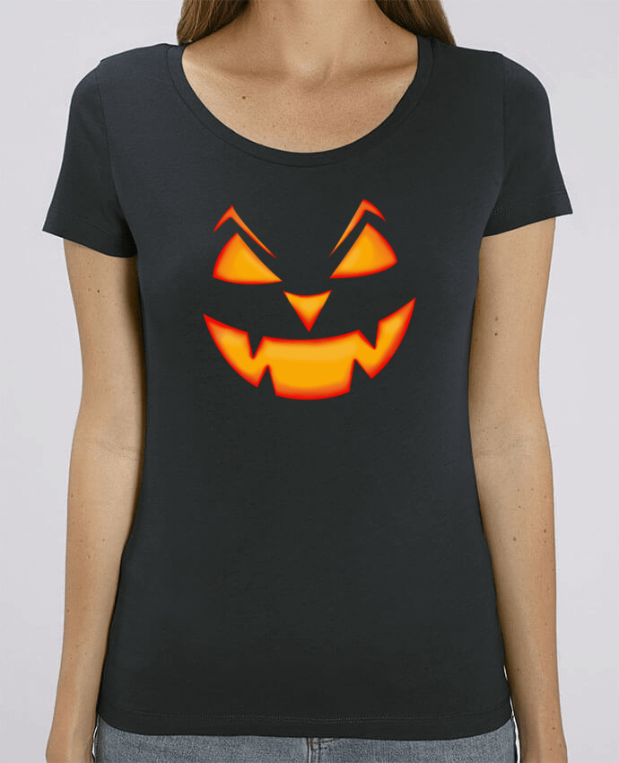 T-shirt Femme Halloween pumpkin face par tunetoo