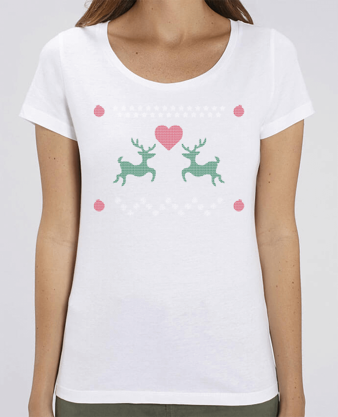 T-shirt Femme Amour rennes de noël - Pull moche (ugly sweater) par tunetoo