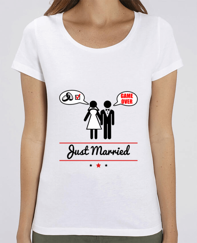 Essential women\'s t-shirt Stella Jazzer Just married, juste mariés by Benichan