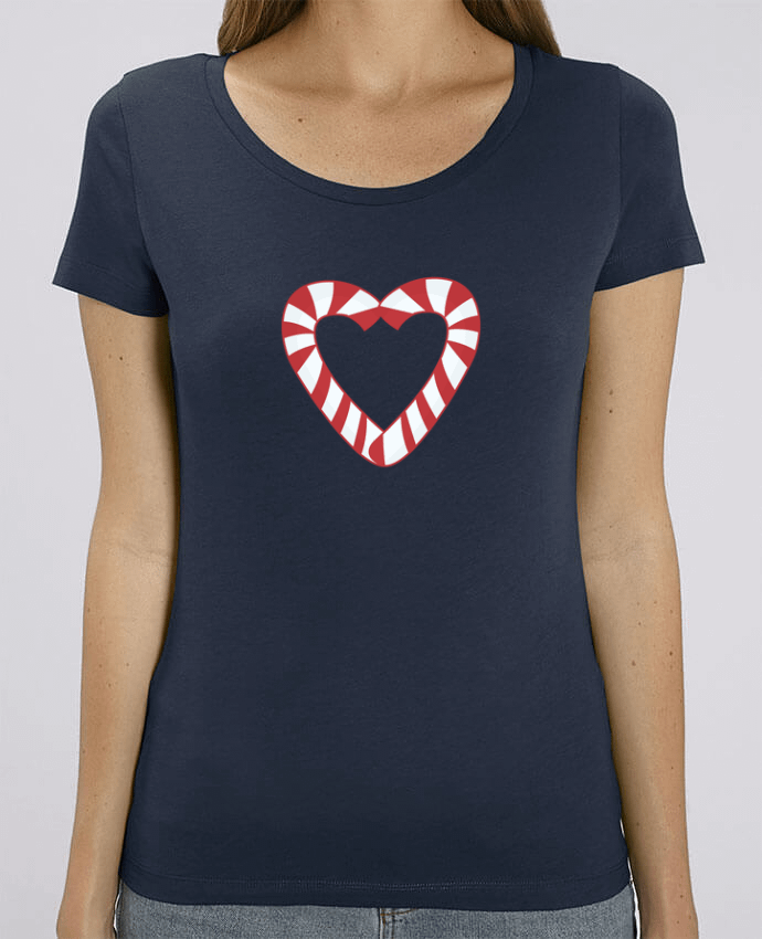 T-shirt Femme Christmas Candy Cane Heart par tunetoo