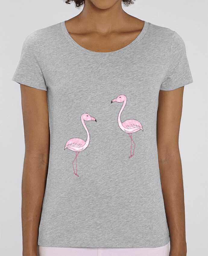 Essential women\'s t-shirt Stella Jazzer Flamant Rose Dessin by K-créatif
