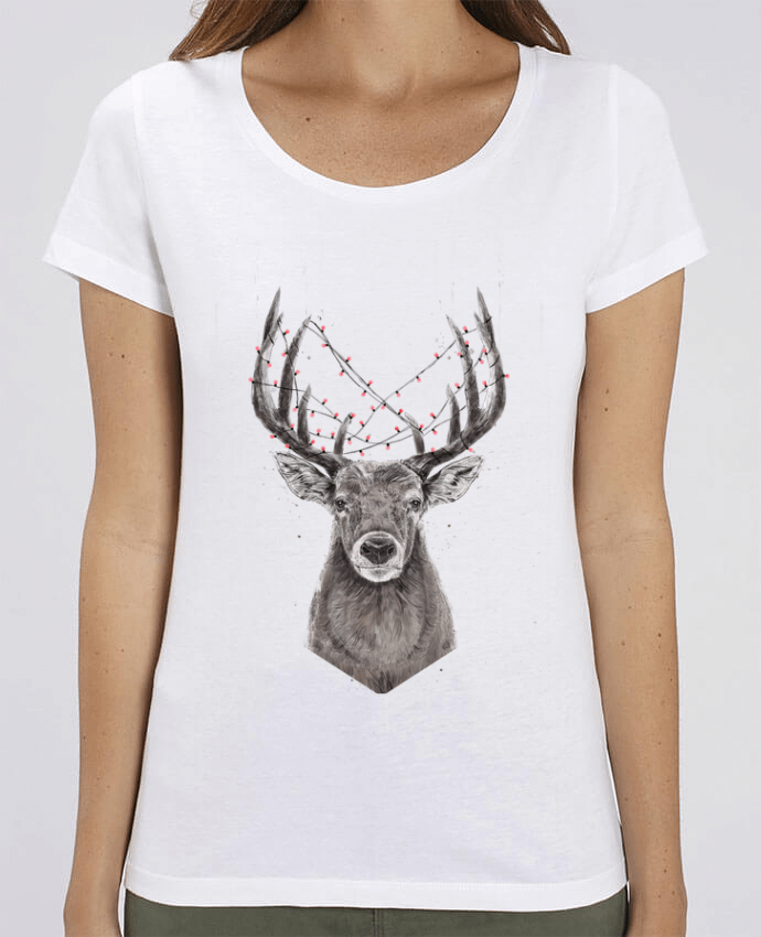 T-shirt Femme Xmas deer par Balàzs Solti