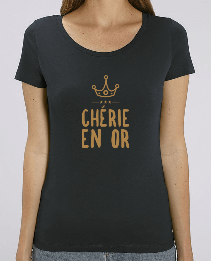 T-shirt Femme Chérie en or par tunetoo