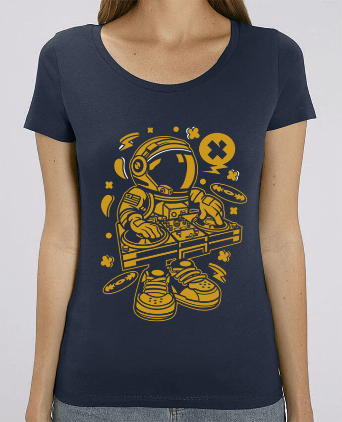 Essential women\'s t-shirt Stella Jazzer Dj Astronaute Golden Cartoon | By Kap Atelier Cartoon by Kap Atelier