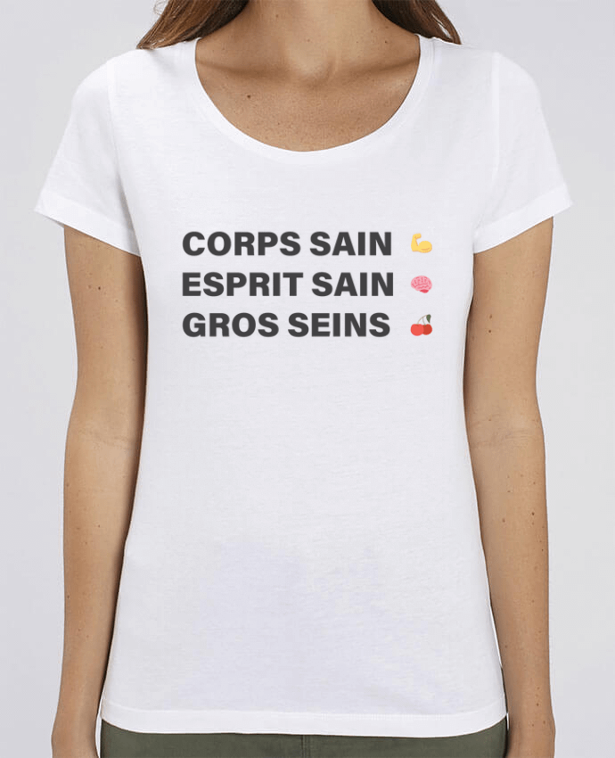 T-shirt Femme Corps sain Esprit Sain gros Seins par tunetoo