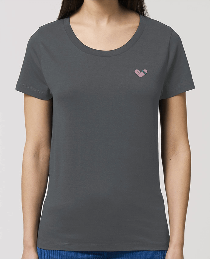 T-shirt femme brodé Coeur skate by tunetoo