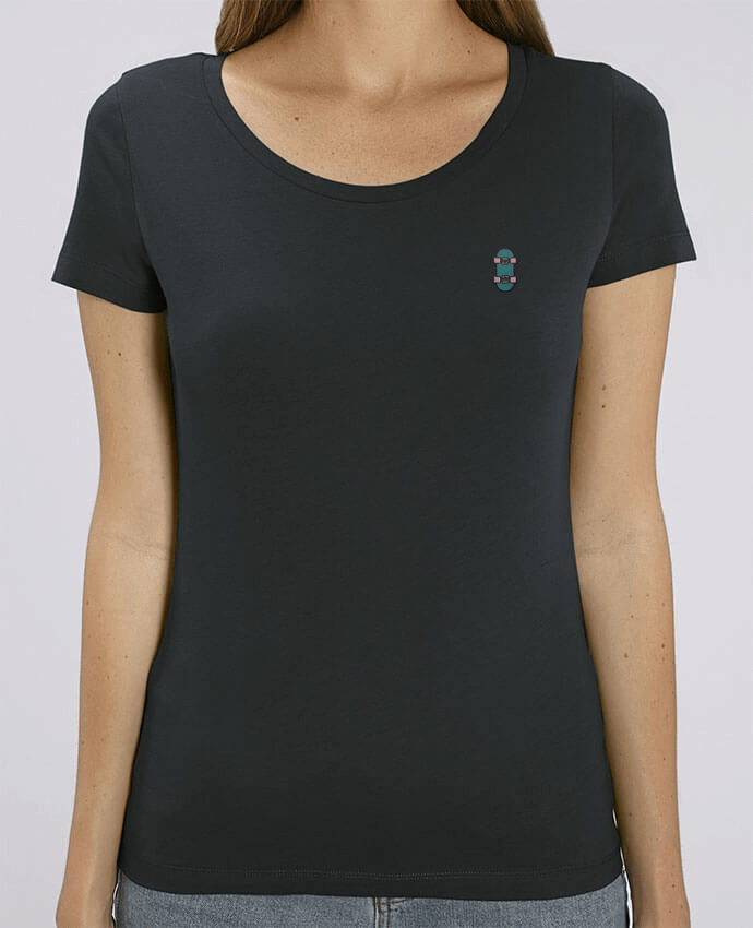 T-shirt femme brodé Skate bleu por tunetoo