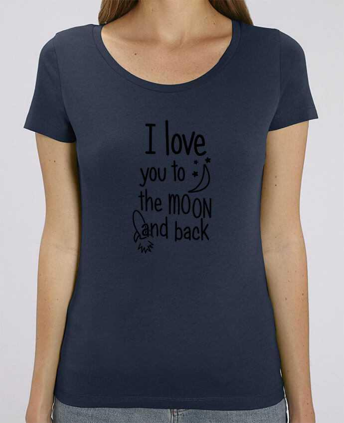 T-shirt femme brodé I love you to the moon and back par tunetoo