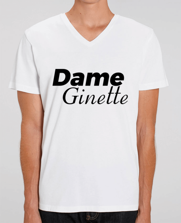 Men V-Neck T-shirt Stanley Presenter Dame Ginette by tunetoo