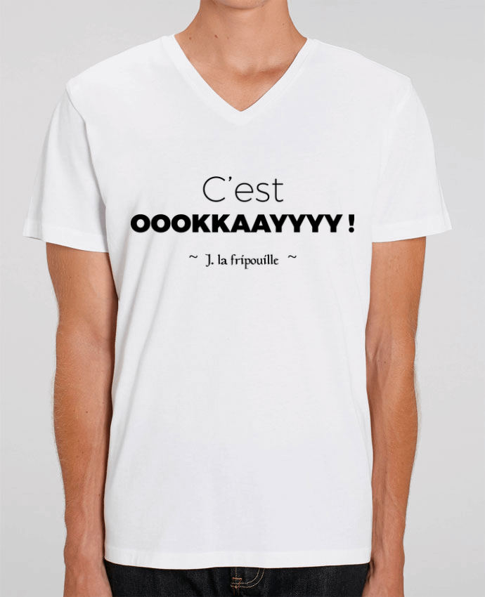 Men V-Neck T-shirt Stanley Presenter oookkaayyyy ! by tunetoo