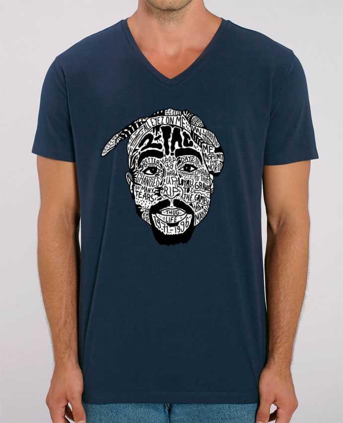 Men V-Neck T-shirt Stanley Presenter Tupac by Nick cocozza