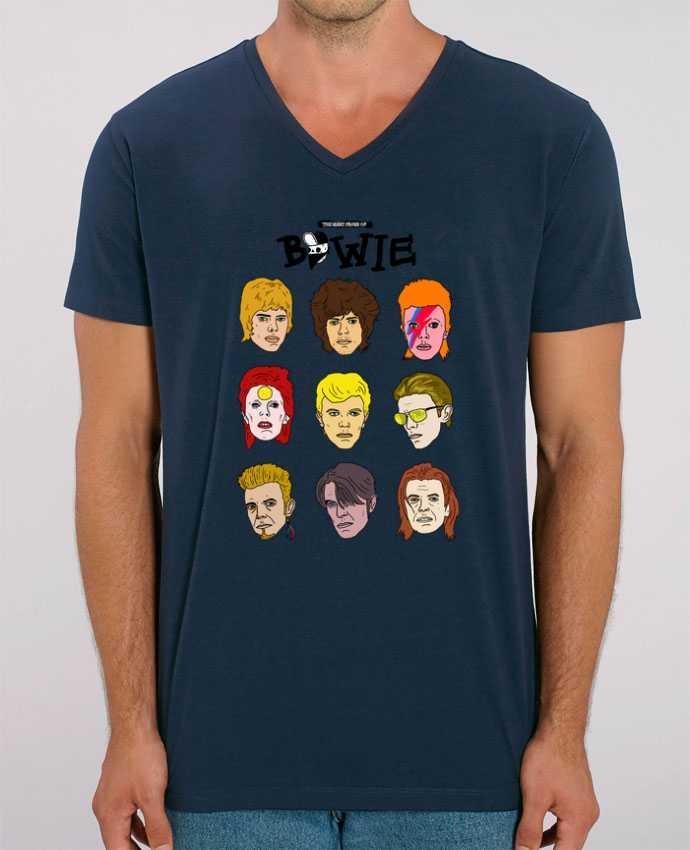 Tee Shirt Homme Col V Stanley PRESENTER Bowie by Nick cocozza