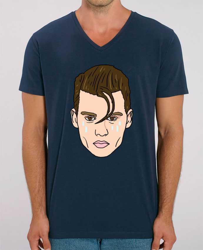 Men V-Neck T-shirt Stanley Presenter Cry baby by Nick cocozza