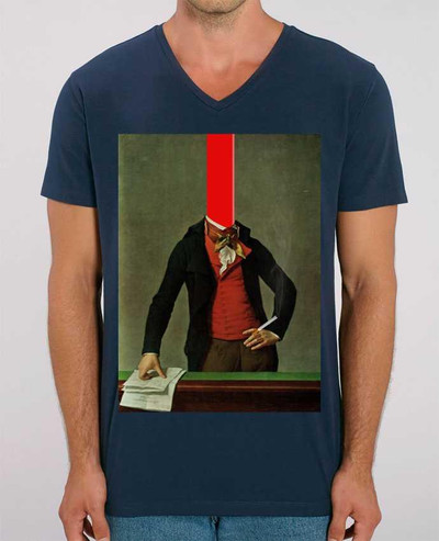T-shirt homme The red stripe in the head and the cigarette in the hand par Marko Köppe