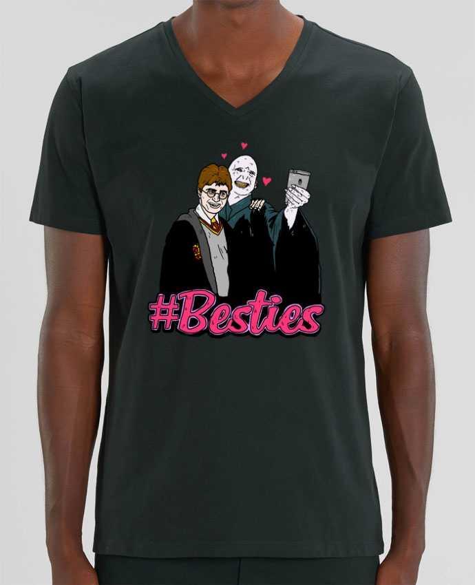 Tee Shirt Homme Col V Stanley PRESENTER #Besties Harry by Nick cocozza