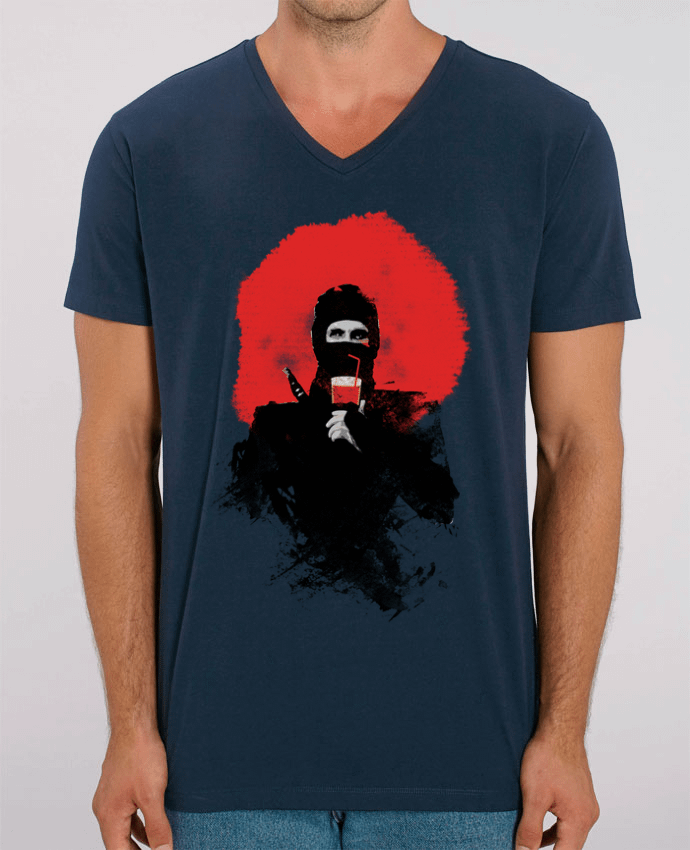 Men V-Neck T-shirt Stanley Presenter American ninja by robertfarkas