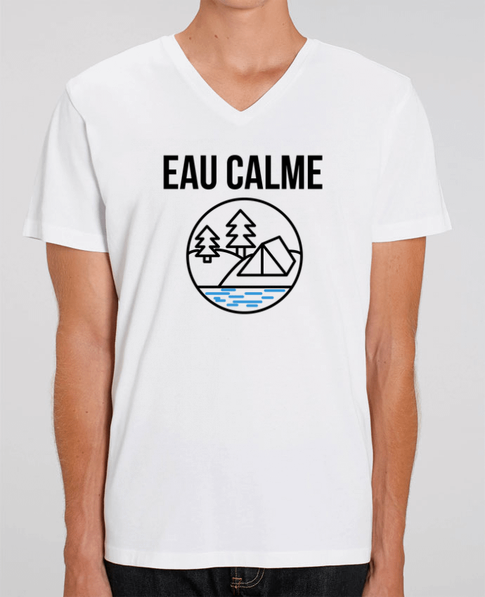 Men V-Neck T-shirt Stanley Presenter eau calme by Ruuud