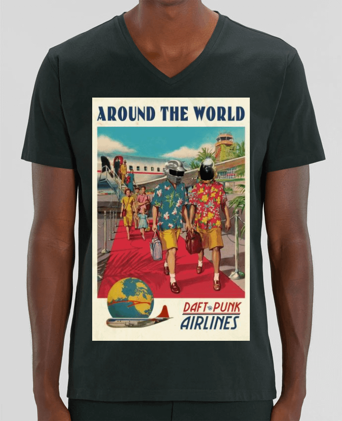 Men V-Neck T-shirt Stanley Presenter Arount the World by 