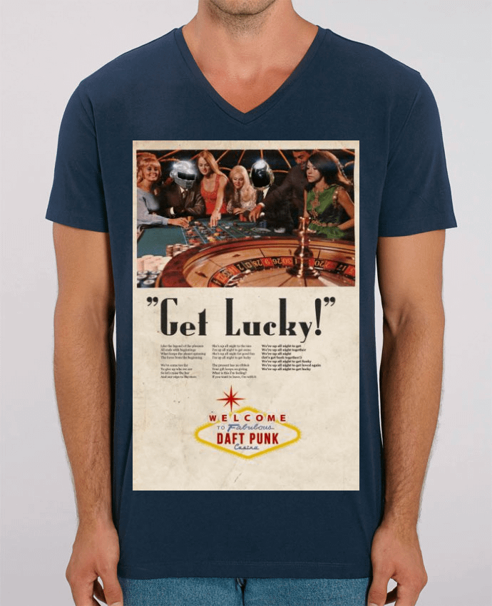 Men V-Neck T-shirt Stanley Presenter Get Lucky by 