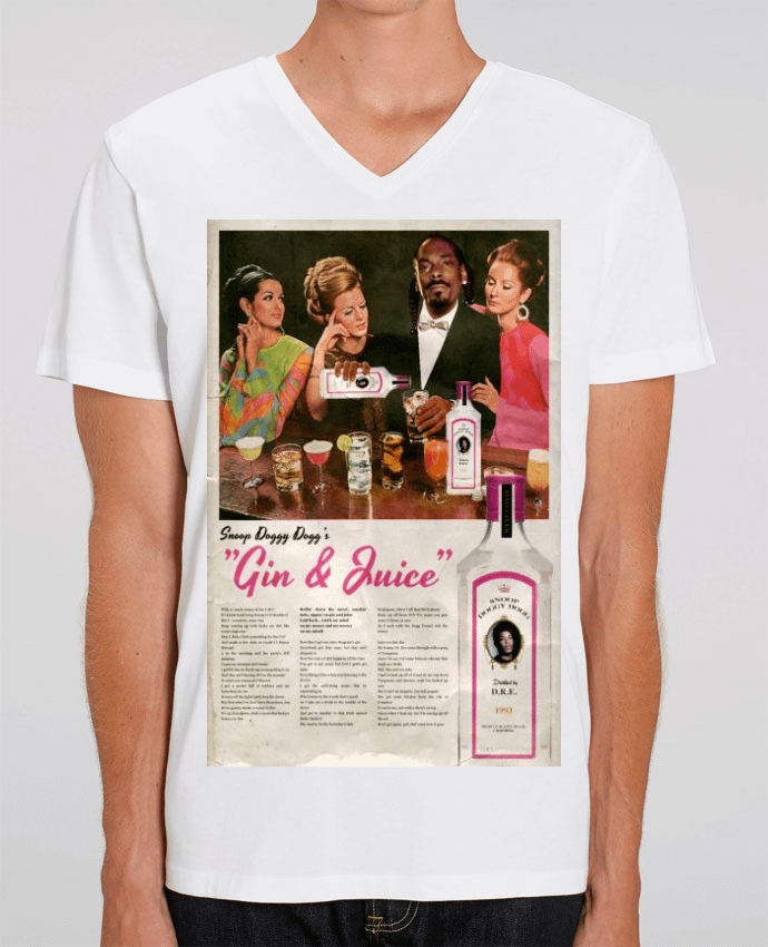 Men V-Neck T-shirt Stanley Presenter Gin & Juice by 