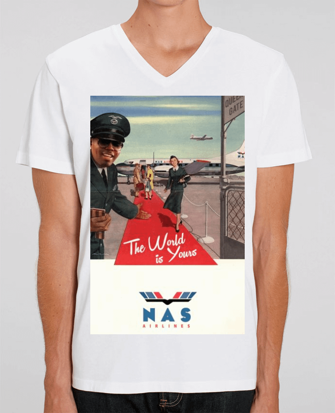 Tee Shirt Homme Col V Stanley PRESENTER Nas Airlines by 