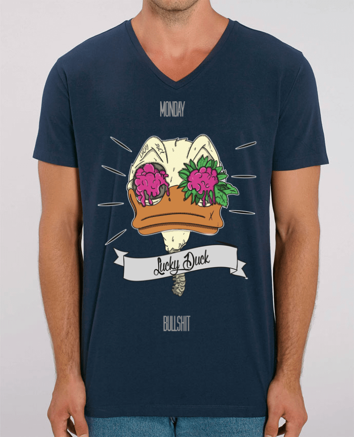 Men V-Neck T-shirt Stanley Presenter Lucky Duck by 
