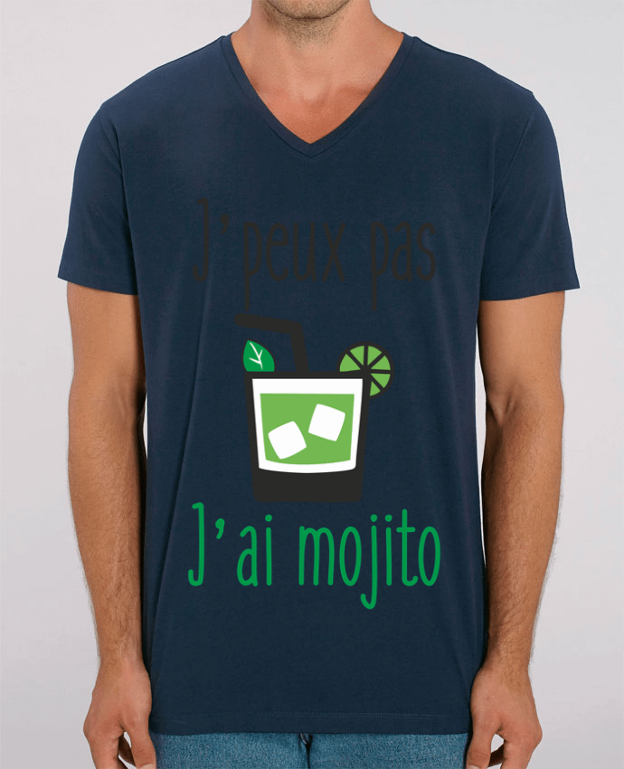 Men V-Neck T-shirt Stanley Presenter J'peux pas j'ai mojito by Benichan