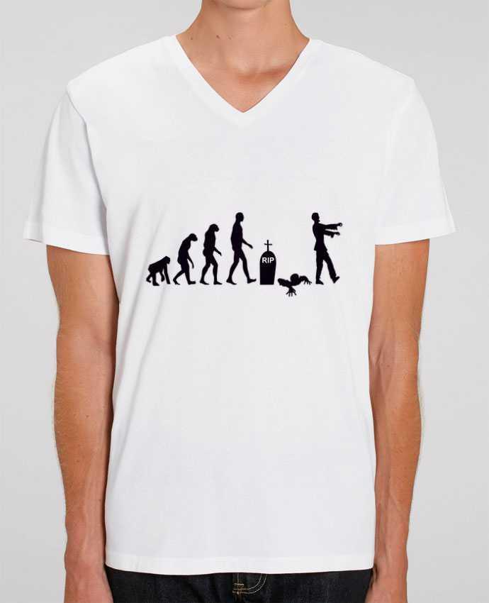 Men V-Neck T-shirt Stanley Presenter Zombie évolution by Benichan