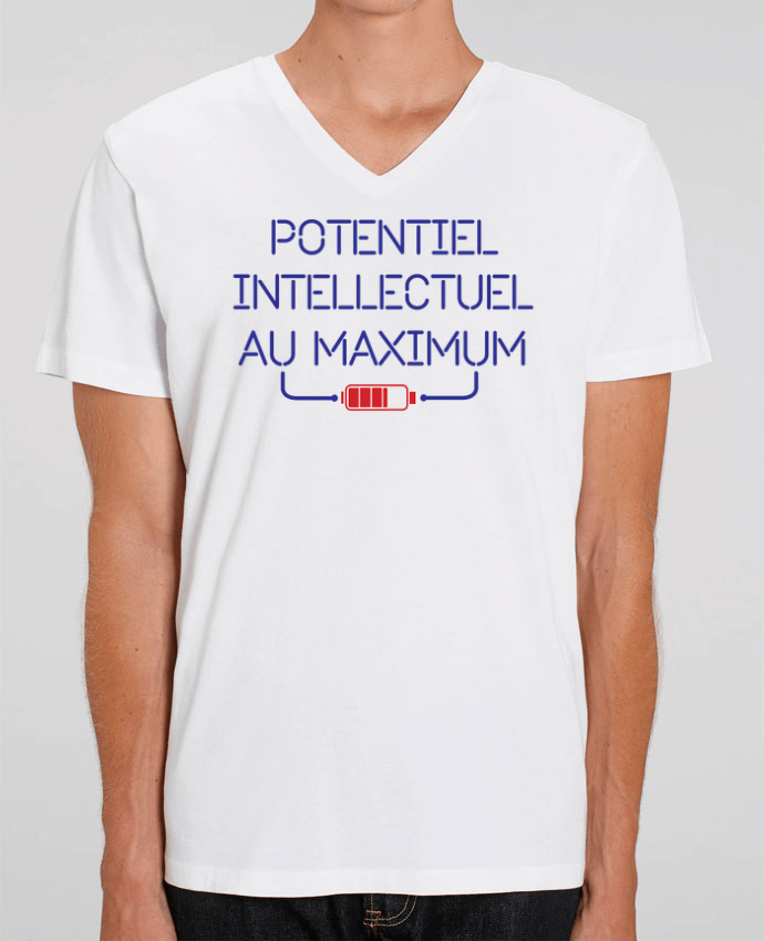 Tee Shirt Homme Col V Stanley PRESENTER Potentiel Intellectuel au Maximum by tunetoo