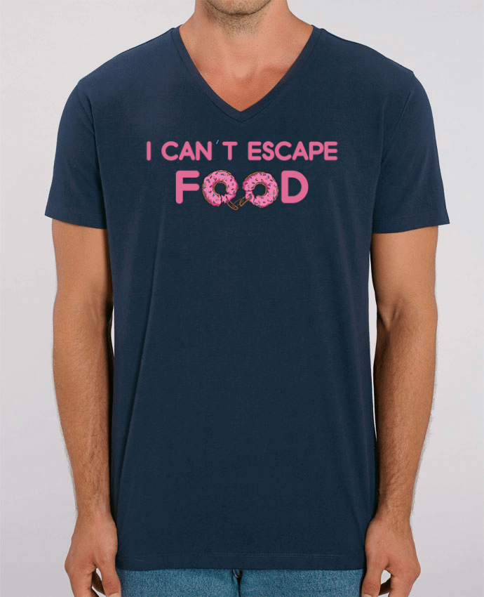 Men V-Neck T-shirt Stanley Presenter I can't escape food by tunetoo
