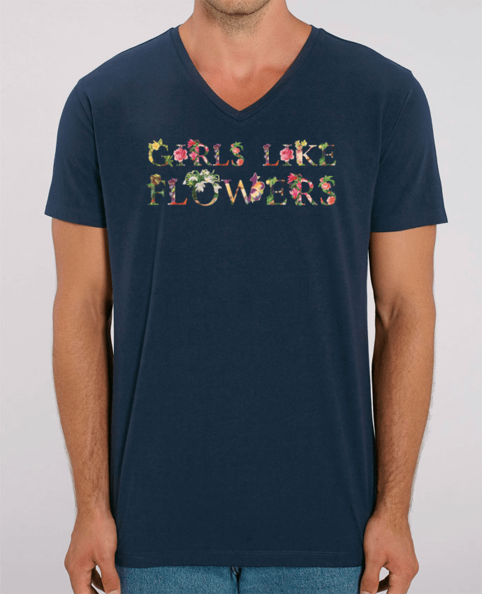 Camiseta Hombre Cuello V Stanley PRESENTER Girls like flowers por tunetoo