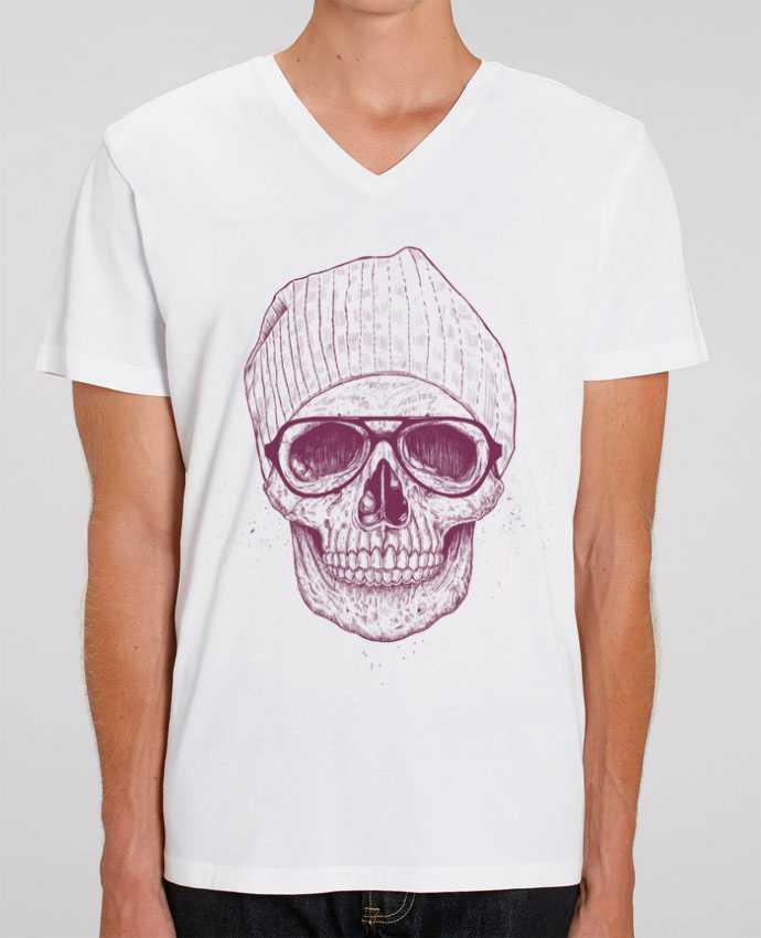 Men V-Neck T-shirt Stanley Presenter Cool Skull by Balàzs Solti