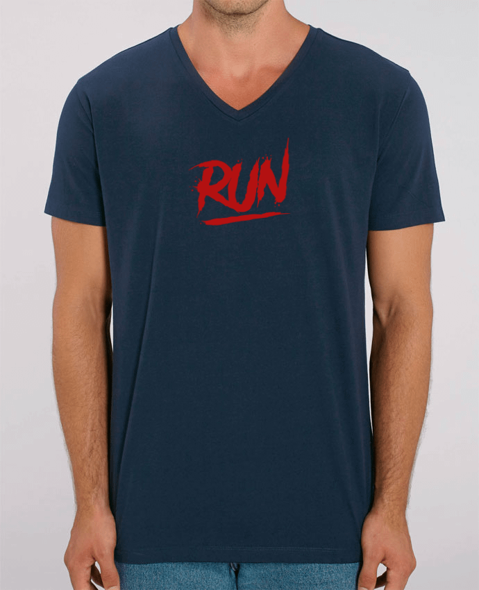 Men V-Neck T-shirt Stanley Presenter Run by tunetoo