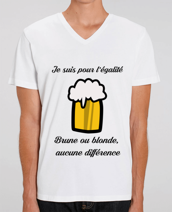 Men V-Neck T-shirt Stanley Presenter Je suis pour l'égalité by Kudice