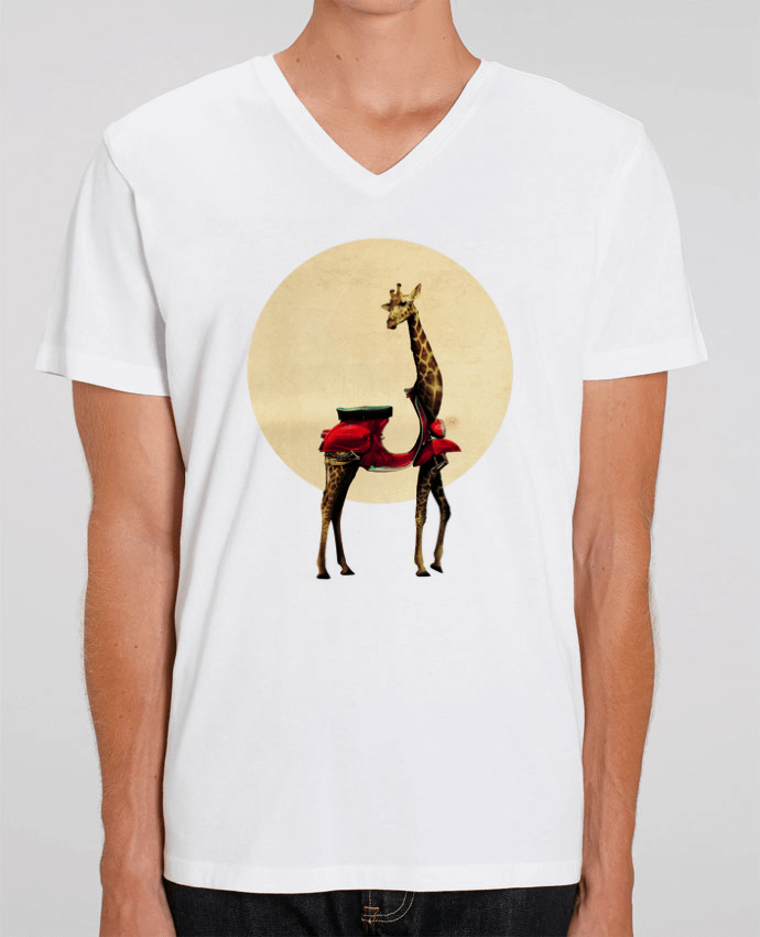 Tee Shirt Homme Col V Stanley PRESENTER Giraffe by ali_gulec